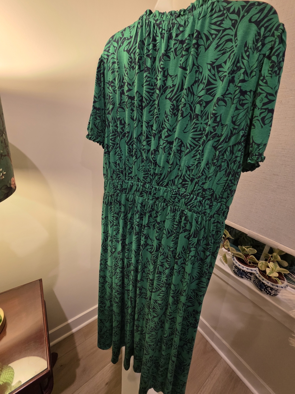 Boden Emerald Green Printed Short-Sleeve Maxi Dress Size 16/18 - Picture 8 of 16